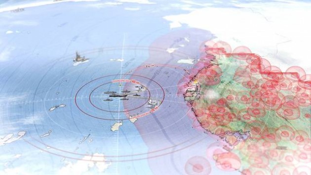 A CSBA diagram shows the ranges needed to defeat a modern "anti-access/area denial" defense.