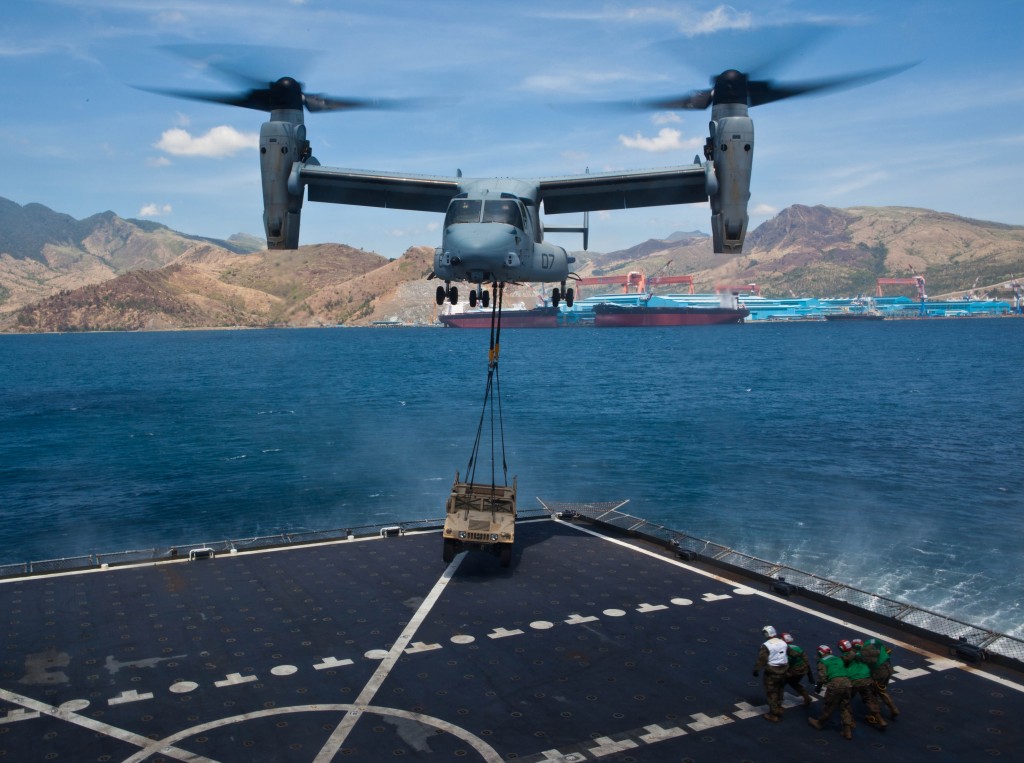 V-22 operates at Subic Bay, Philippines, during exercise Freedom Banner 2013. 