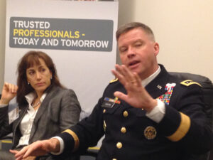 Janine Davidson and Gen. David Perkins at AUSA.