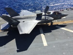 F-35B aboard the amphibious ship USS Wasp