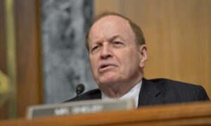 Senator Richard Shelby questions Secretary of Defense Ash Carter during a hearing before the Senate Appropriations Committee's defense subcommittee, in Washington, D.C., May 6, 2015. Carter and Chairman of the Joint Chiefs of Staff Army Gen. Martin Dempsey delivered testimony in support of the president's FY 2016 defense budget. DoD Photo by Glenn Fawcett (Released)