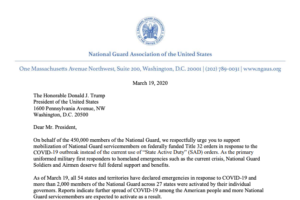 screenshot of NGAUS letter