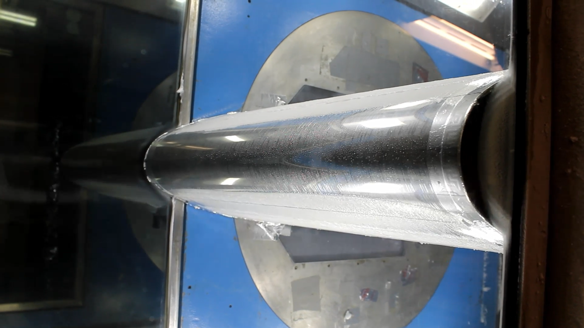 The multifunction structure is seen in Collins Aerospace&rsquo;s ice wind tunnel actually de-icing the structure. (Collins Aerospace photo).