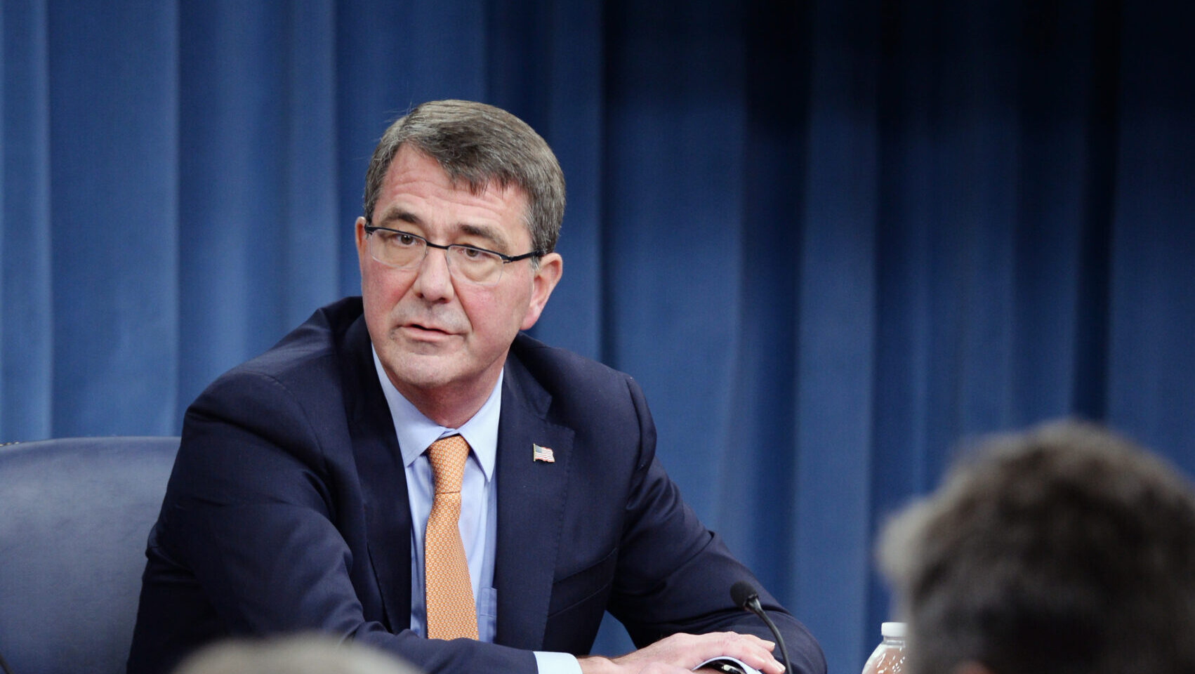 SD Ash Carter speaks at a press conference