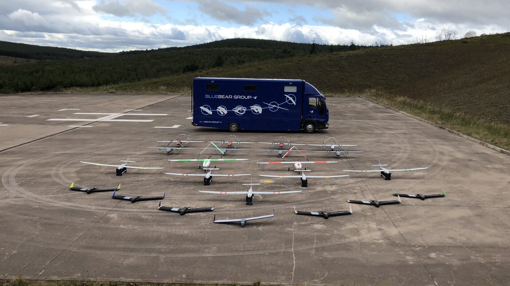 BlueBear Mission Command and Control System with swarm on ground