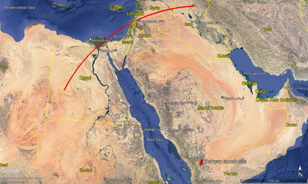 Map showing Tufan range 