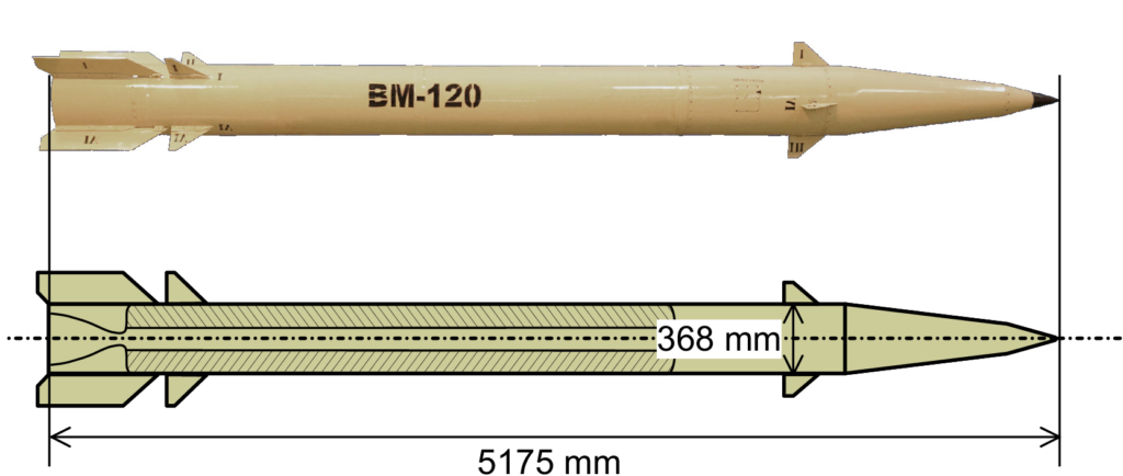 A photograph and a reconstruction of the missile.