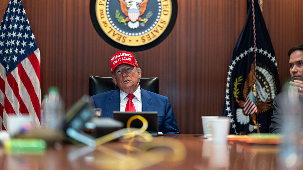 President Trump In The Situation Room During Strike on Iran