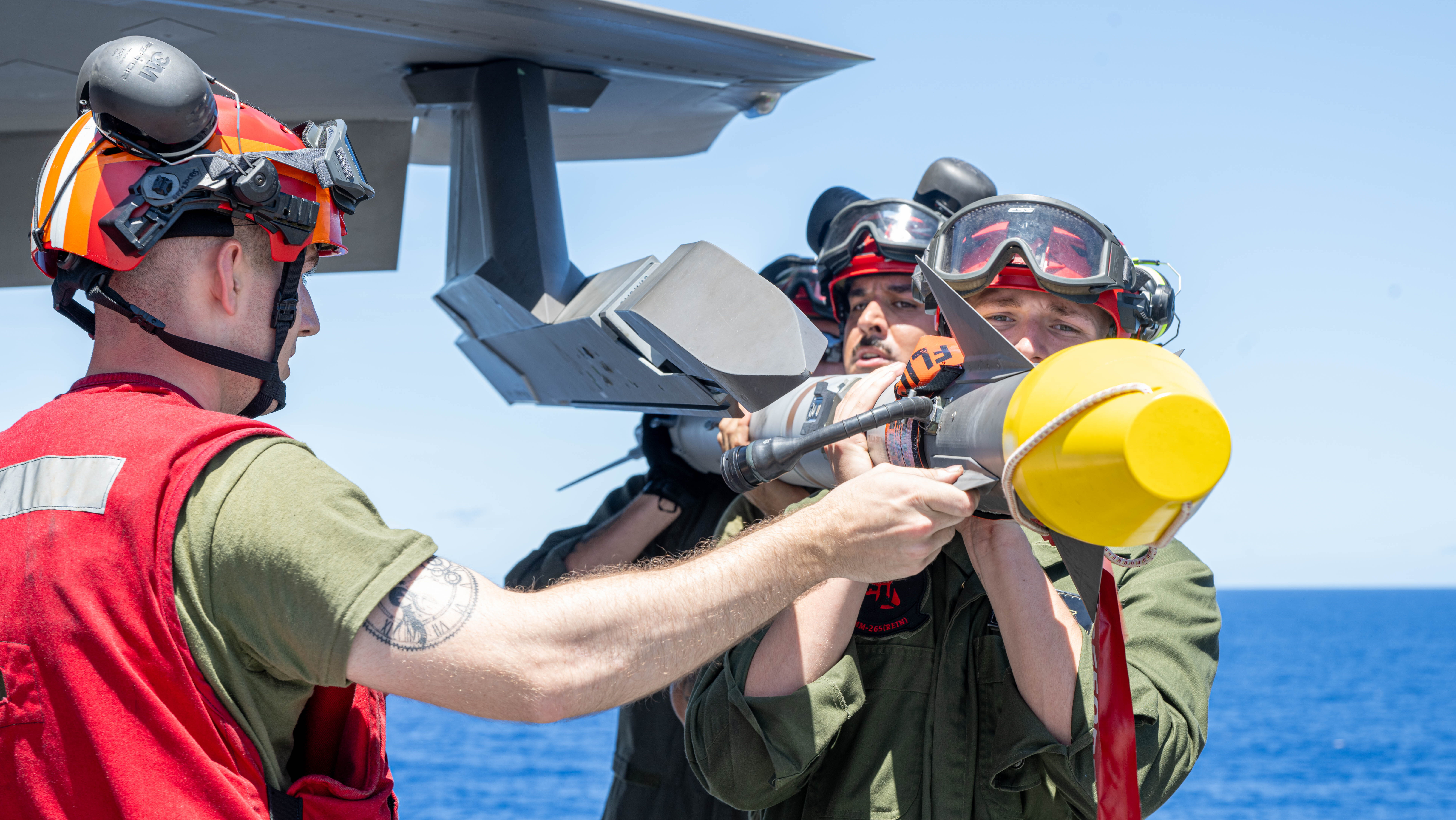 USS America (LHA 6) Conducts Aircraft Missile Upload