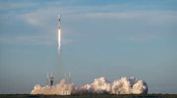 A Space X Falcon 9 rocket launches from Space Launch Complex 40 at Cape Canaveral Space Force Station. The rocket was launched as part of classified mission USSF-124, sending six satellites to orbit - two for the Missile Defense Agency and four for the Space Development Agency. (U.S. Space Force photo by Airman 1st Class Spencer Contreras)