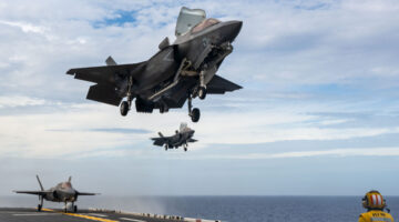 The F-35B uses the Rolls-Royce LiftSystem for its Short Takeoff and Vertical Landing (STOVL) capabilities. U.S. Navy photo by Mass Communication Specialist Seaman Sam McNeely.