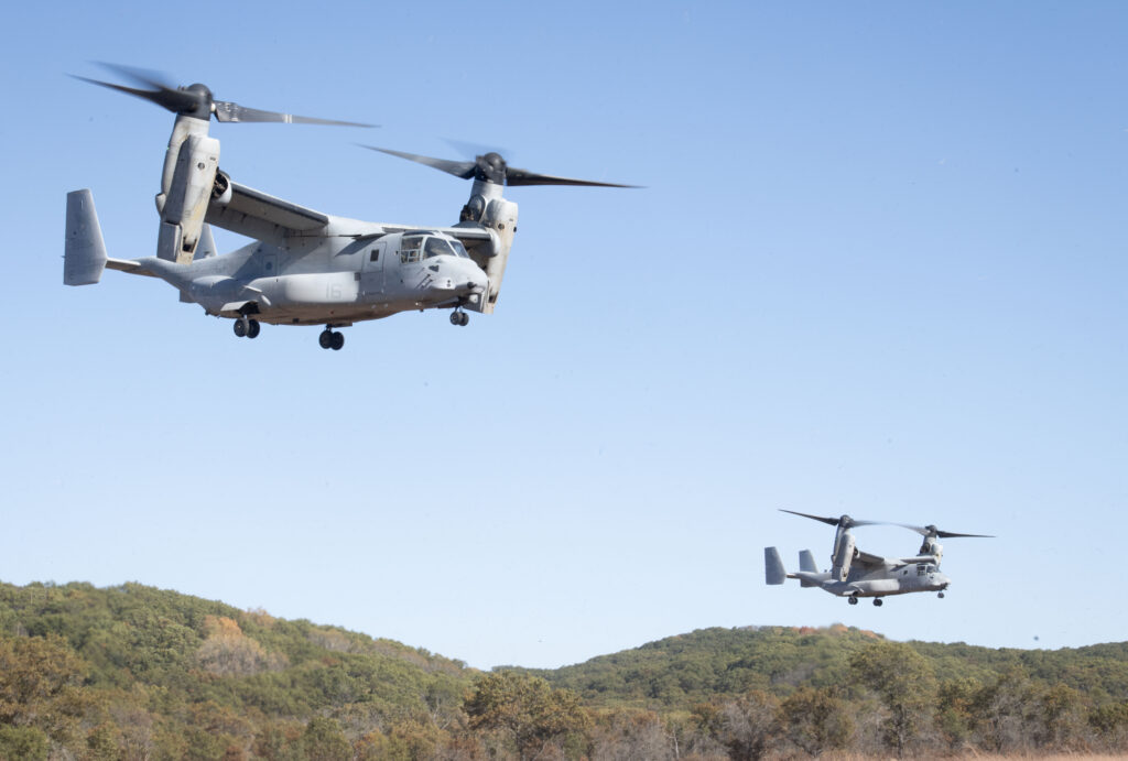 The V-22 Osprey is powered by two Rolls-Royce AE 1107C engines. U.S. Army photo by Kevin W. Clark.