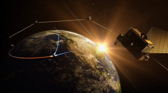 L3Harris technology for the SDA Tranche 3 Tracking Layer program will provide infrared sensing, advanced on-orbit data processing and real-time detection of advanced hypersonic and ballistic missile threats. (Photo courtesy of L3Harris.)