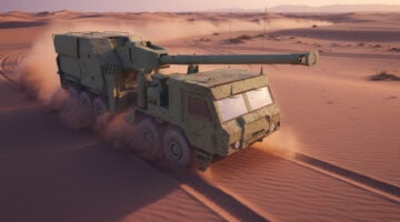 Elbit America’s SIGMA Mobile Tactical Cannon allows for artillery support that can quickly relocate as needed. (Photo courtesy of Elbit America.)