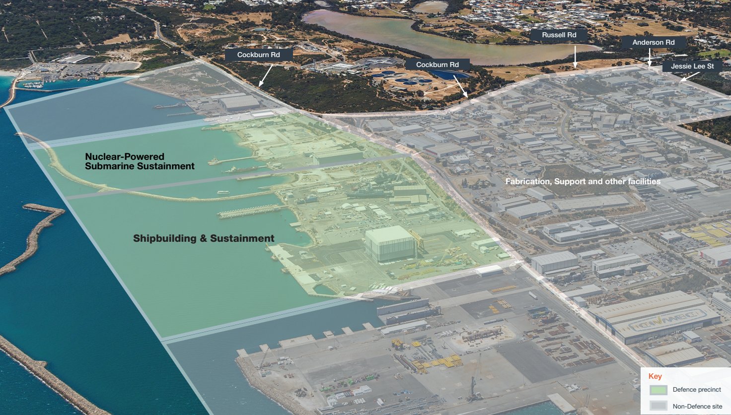 Australia identifies future defense precinct site for AUKUS sub sustainment