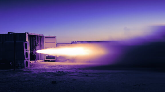 A test fire of Voyager Technologies' propulsion system.