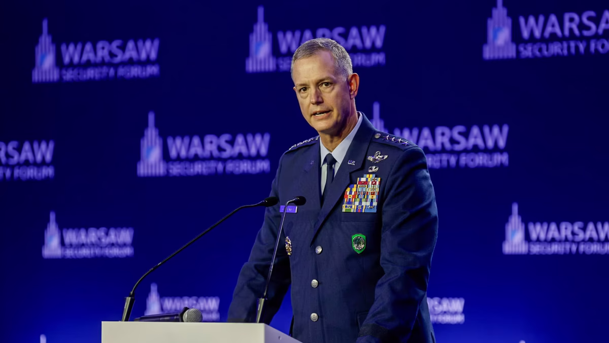 Gen. Alexus Grynkewich Supreme Allied Commander Europe, NATO, addresses the Warsaw Security Forum 2026 (Warsaw Security Forum)