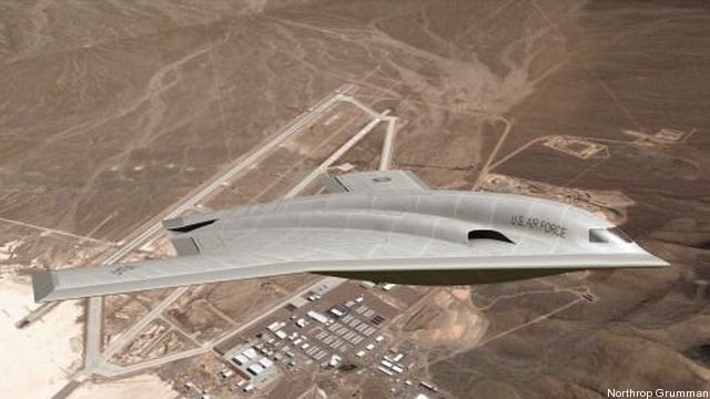 An artist's concept for a stealthy future Long-Range Strike Bomber.
