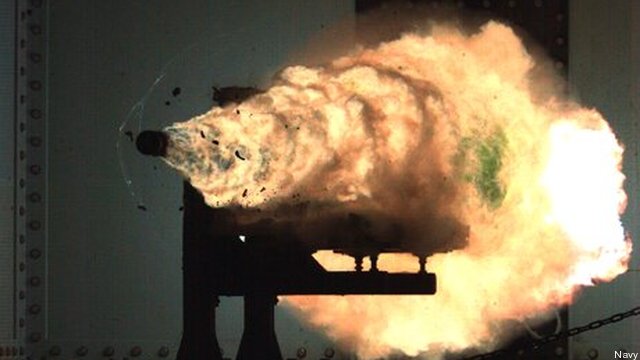 Navy rail gun test