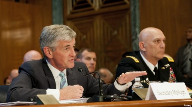 Army Sec. John McHugh and Chief of Staff Gen. Ray Odierno testify before Congress.