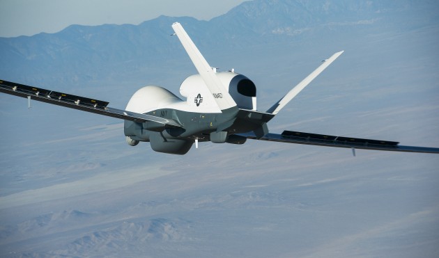 The Northrop Grumman-built Triton unmanned aircraft system completed its first flight May 22 from the company's manufacturing facility in Palmdale, Calif. The flight, which was about 1.5 hours, successfully demonstrated control systems that allow Triton to operate autonomously. Triton is specially designed to fly surveillance missions up to 24 hours at altitudes of more than 10 miles, allowing coverage out to 2,000 nautical miles. The system's advanced suite of sensors can detect and automatically classify different types of ships.  (Northrop Grumman photo by Bob Brown)