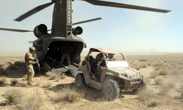 Soldiers with Special Operations Task Force - South prepare to load an all-terrain vehicle on to a CH-47 Chinook helicopter in preparation for a rapid offload during operations Oct. 1 in the Maruf District, Kandahar Province, Afghanistan. (U.S. Army photo by Spc. Jesse LaMorte / Special Operations Task Force - South).	 http://www.soc.mil/UNS/Photo/2010/album/slides/327021.html