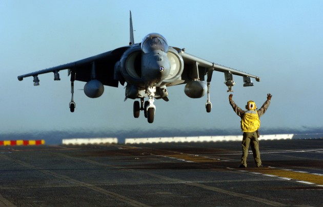 A Marine Corps AV-8B Harrier like those that jettisoned two bombs near Australia's Great Barrier Reef.