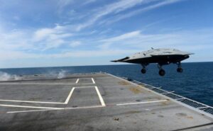 X-47B Takes Off from USS Bush in May.