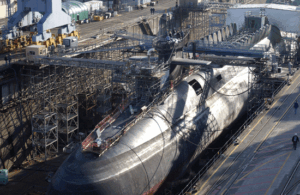 The USS Ohio being converted from a nuclear missile submarine (SSBN) to a conventional missile one (SSGN). By 2028, all four SSGNs will have retired.