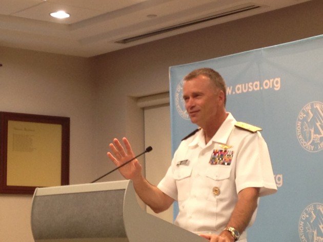 Adm. James "Sandy" Winnefeld, Vice-Chairman of the Joint Chiefs, speaking to the Association of the US Army Thursday night.
