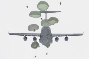 An Army airborne exercise at Joint Base Elmendorf-Richardson in Alaska.