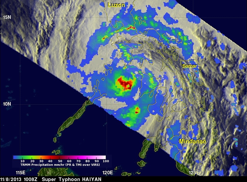 Typhoon haiyan satellite imagery NASA