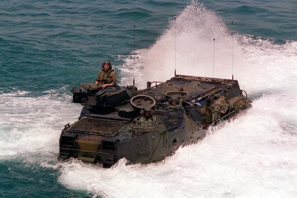 The Marine Corps's current Amphibious Assault Vehicle, the 1970s-vintage AAV-7.
