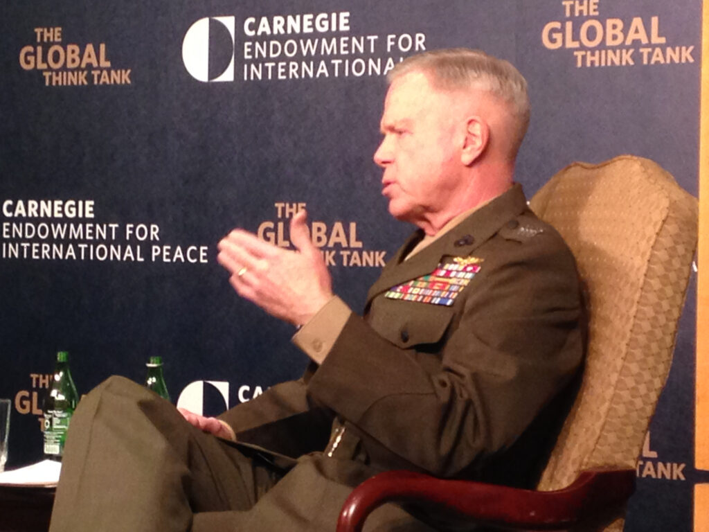 Gen. James Amos, Commandant of the US Marine Corps, speaking at the Carnegie Endowment this afternoon.