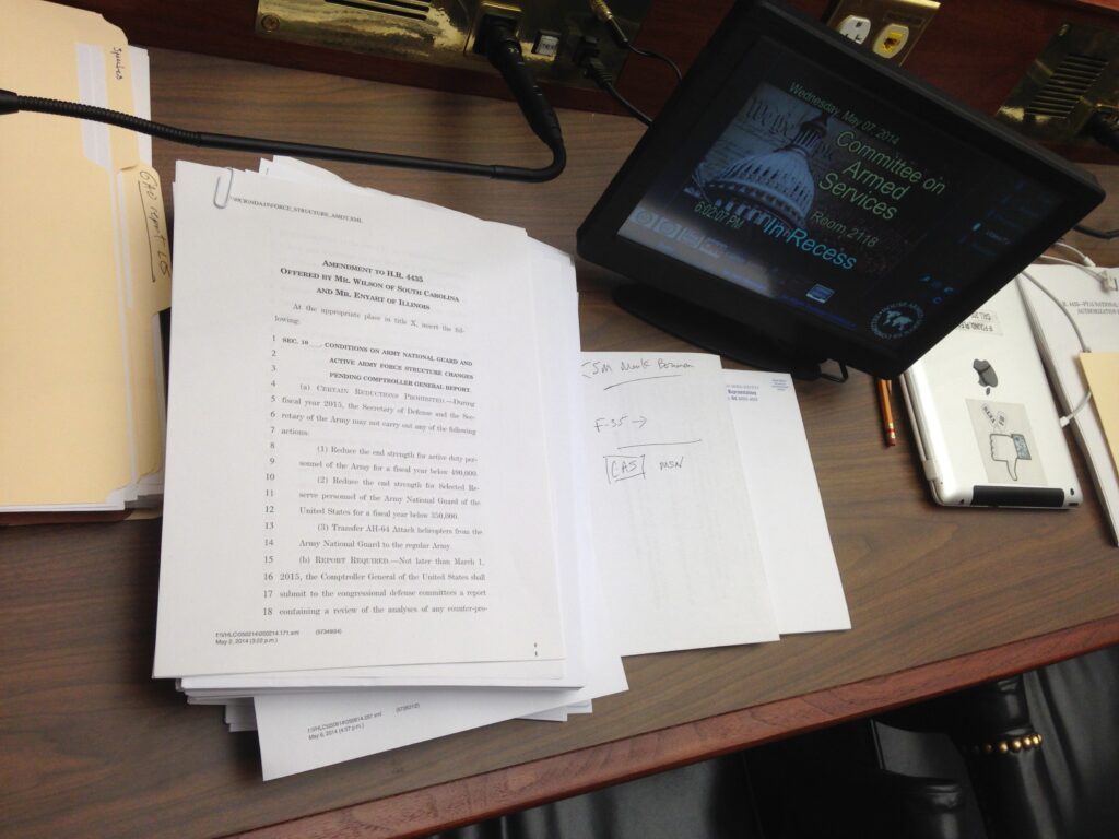 Amendments pile up on desks at HASC #NDAA 2015 IMG_6956