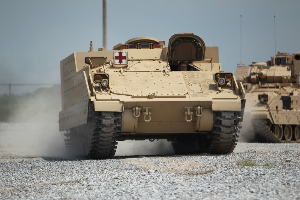 A BAE Systems prototype of the Armored Multi-Purpose Vehicle (AMPV) ambulance variant.