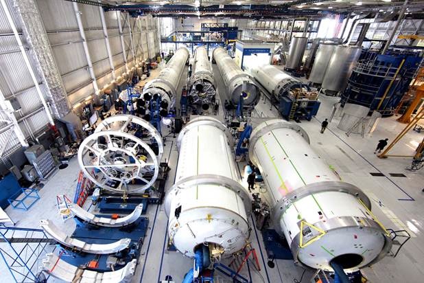 SpaceX Falcon 9 rockets in production.