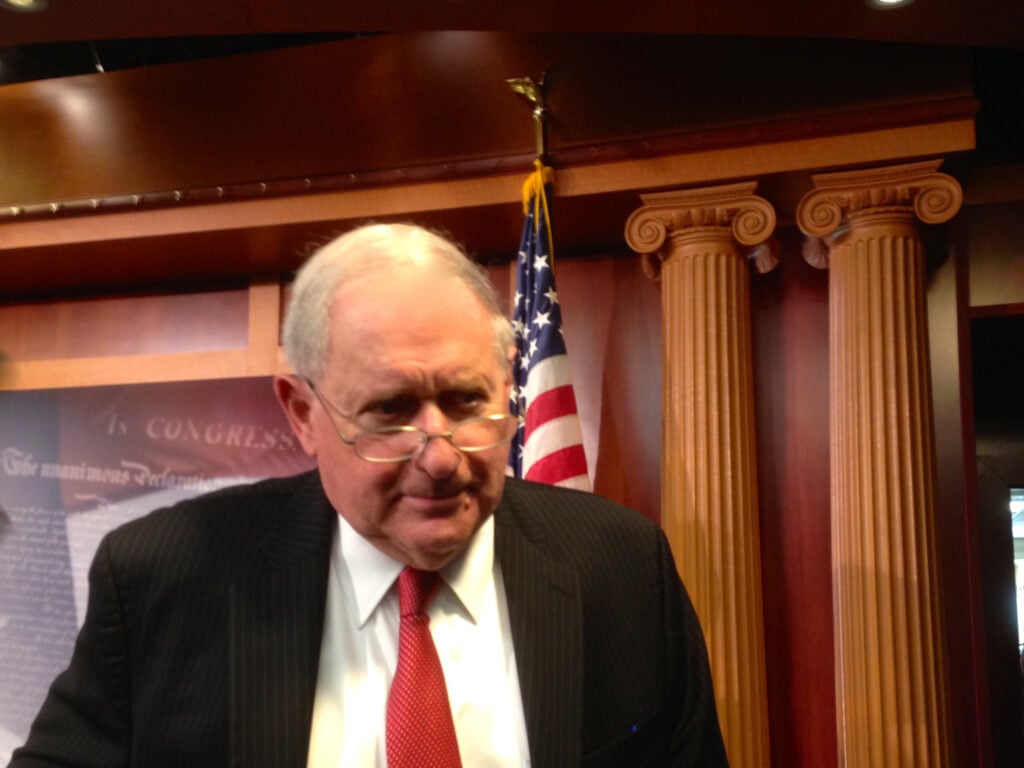 Senate Armed Services Committee Chairman Carl Levin (D-Mich.) after Thursday evening's press conference on the National Defense Authorization Act for 2015.