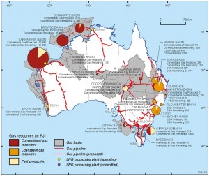 australia gas and oil map
