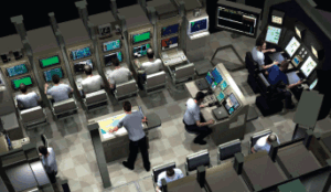 Command & control center on a Virginia-class submarine (Navy artist's rendering).