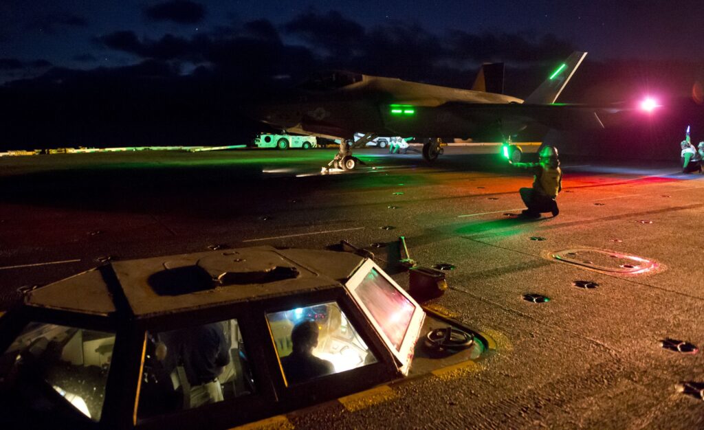 F-35C night takeoff USS Nimitz
