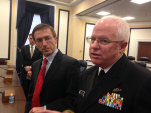 Sean Stackley (left) and Vice Adm. Joseph Mulloy (right)