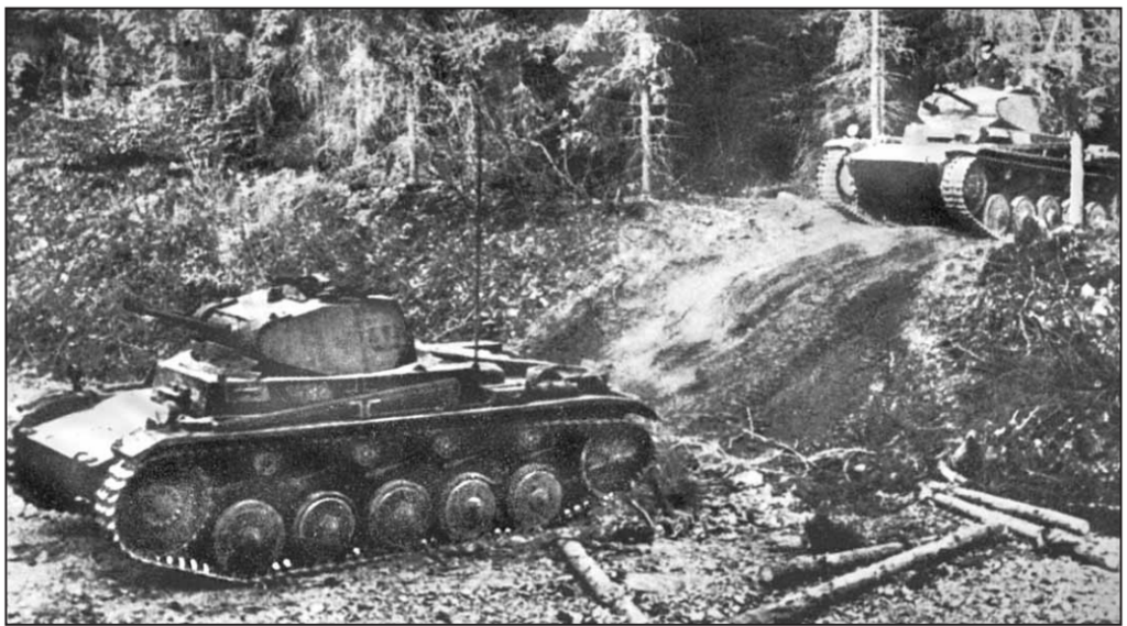 “Meanwhile in the north, the 2d Panzer Division negotiated the most inhospitable terrain in the Ardennes, winding their way through deep wooded gorges along routes designed for north to south movement, rather than their westward direction of travel.”