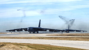 B-52s taking off