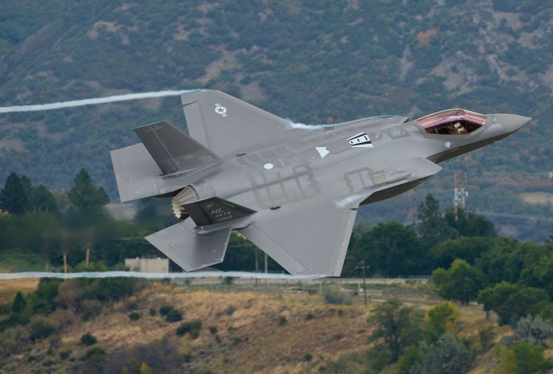 F-35A flying low at Hill AFB