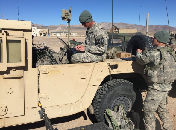 Army tactical cyber team at the National Training Center, Fort Irwin, California.