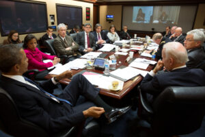 President Barack Obama convenes a National Security Council meeting in the Situation Room of the White House to discuss the situation in Ukraine, March 3, 2014. (Official White House Photo by Pete Souza)