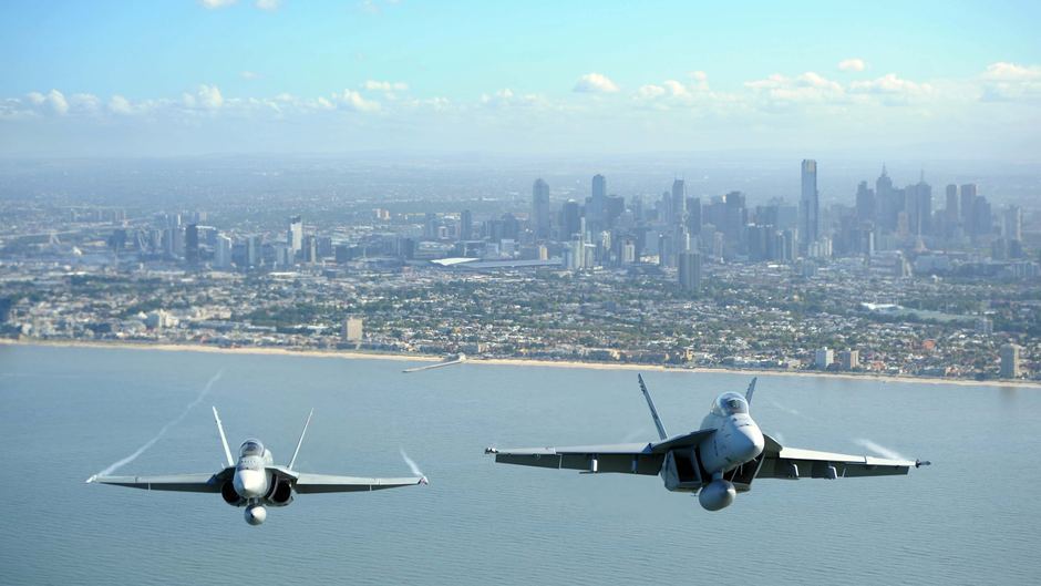 RAAF F-18 over Melbourne Avalon Air Show