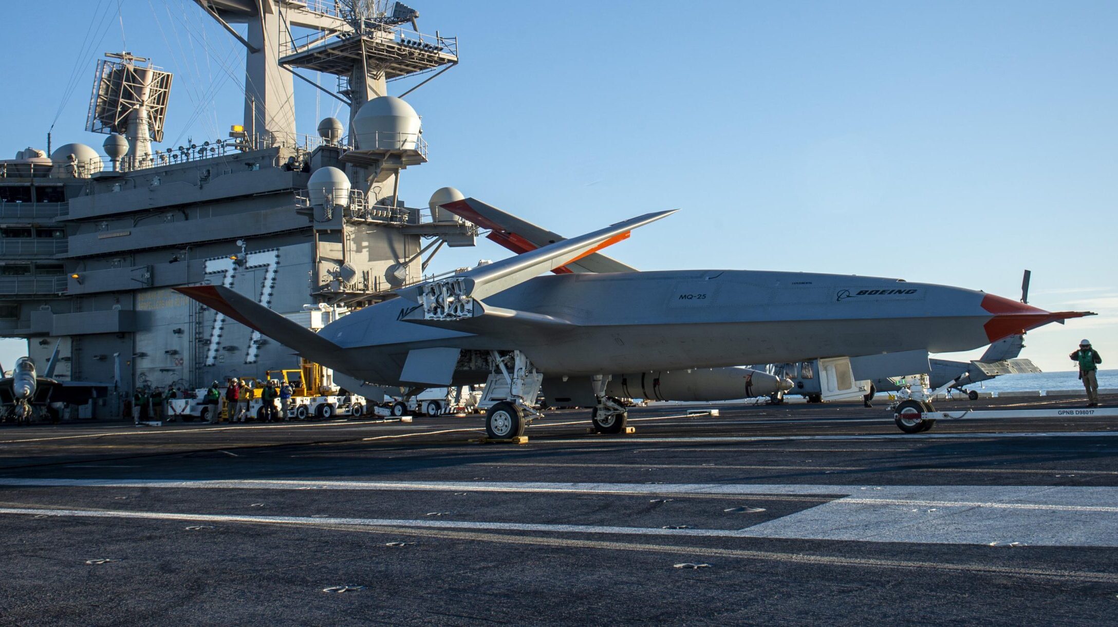 MQ-25 will fly in 2025, fly off carriers in 2026, says Navy’s air boss