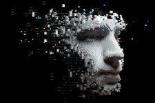 Artificial intelligence: Abstract digital human face